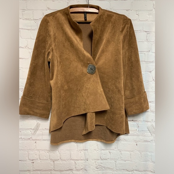 IC COLLECTION Jackets & Blazers - IC Collection Brown Faux Suede Women's Jacket Size S
